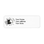 softball tearing through fast ball graphic return address label