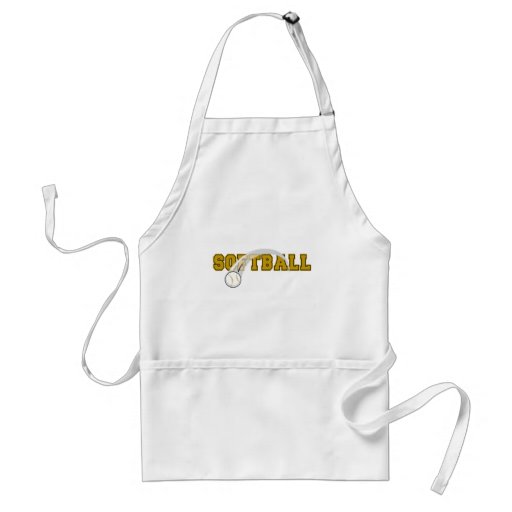 softball text ball swoop design apron