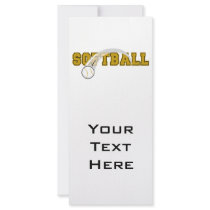 softball text ball swoop design rack card design