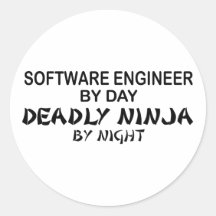 Software Engineer Deadly Ninja Round Stickers