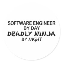 Software Engineer Deadly Ninja Round Stickers