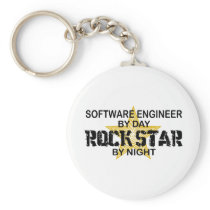 Software Engineer Rock Star by Night Key Chains