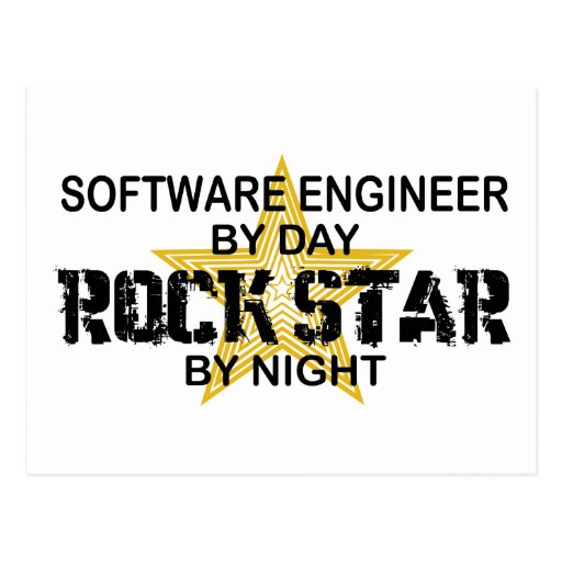Software Engineer Rock Star by Night Post Cards
