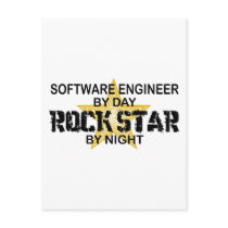 Software Engineer Rock Star by Night Postcard