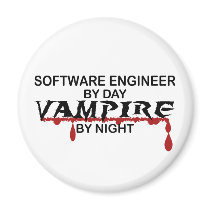 Software Engineer Vampire by Night Refrigerator Magnets