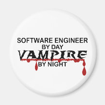Software Engineer Vampire by Night Refrigerator Magnets