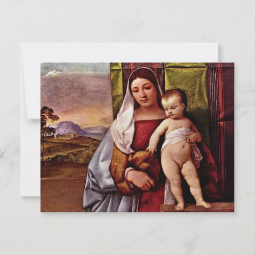 Sogen. Virgin And Child ( Gypsy Madonna) By Tizian Personalized Invitation