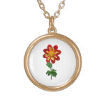 Sola dalia roja y amarilla grimpola personalizada