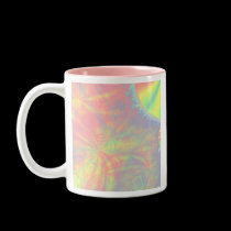 Solar Burst Fractal Pink Mug. Pastel Colors Custom