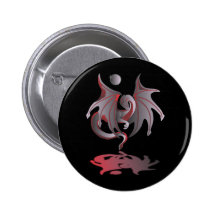 Solar Eclipse (Ruby Red Dragon) Pinback Button