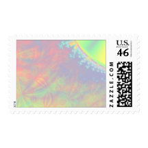 Solar Flare Fractal. Colorful Abstract. Stamp