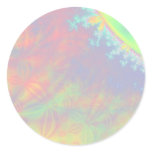 Solar Flare Fractal. Colorful Abstract. Round Stickers
