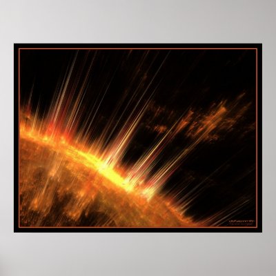 solar flares print by digitalgreenlife