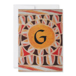 SOLAR MONOGRAM,bright yellow orange black white Announcements