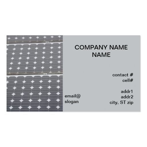 solar panel business card (front side)