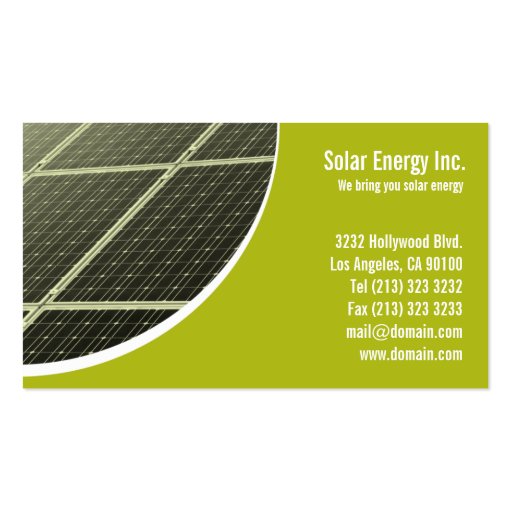 Solar Business Card Templates BizCardStudio