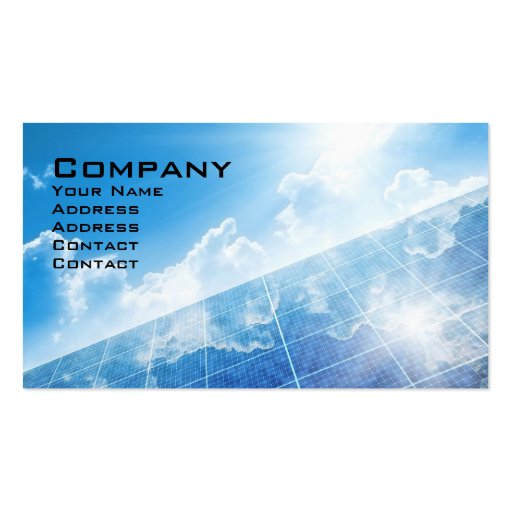 Solar Panel Business Card Template (front side)