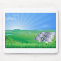 Solar panel landscape illustration mouse mat
