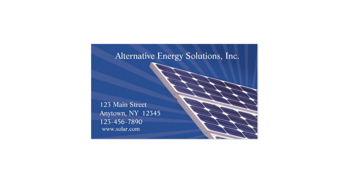 Solar Panels Business Card Zazzle
