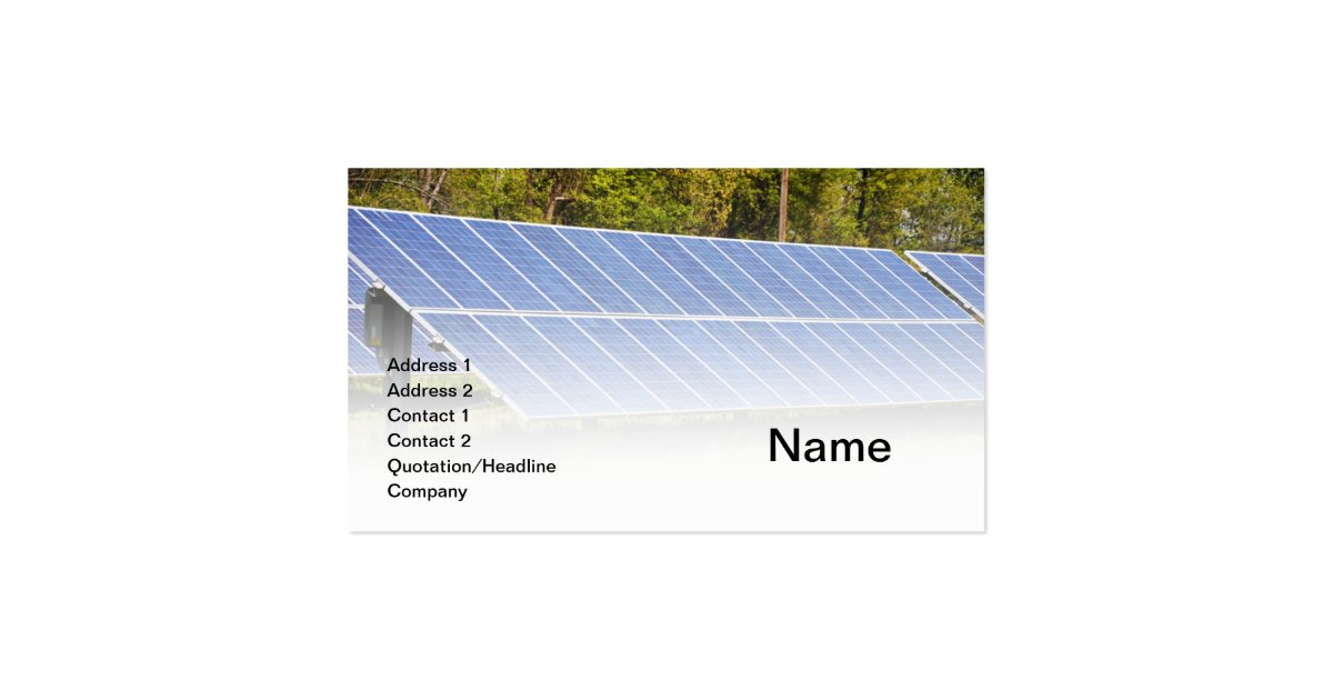 Solar Panels Business Card Zazzle