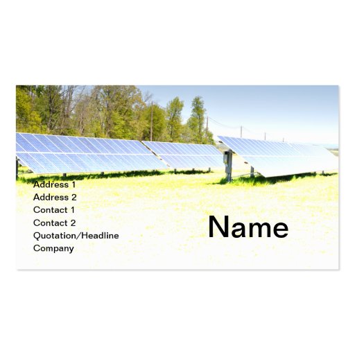 solar panels business card template (front side)