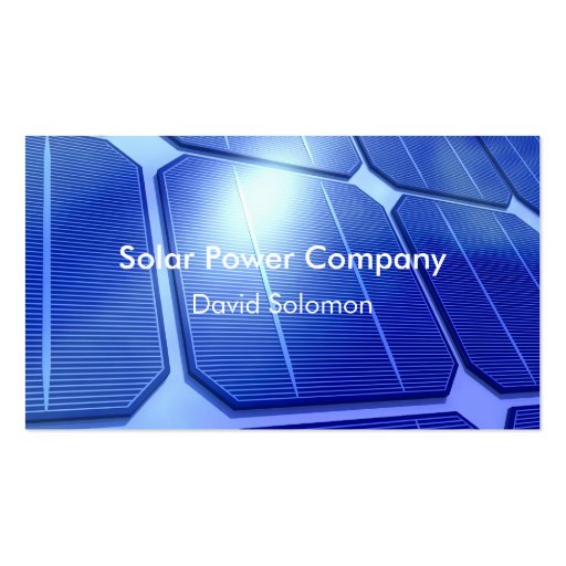 Solar Power Energy Business Cards (front side)