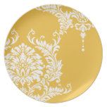 Solar Power Yellow Damask 2012  Color Party Plates