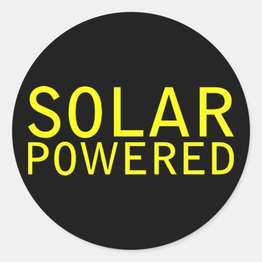 solar powered classic round sticker Zazzle