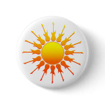 Solar Rock, Sun With Guitar Rays With Shading Pinback Button