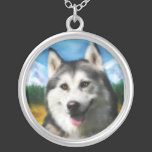 Solar - Siberian Husky Dog Art Necklace