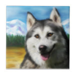 Solar - Siberian Husky Dog Art Tile