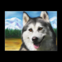Solar Siberian Husky postcards