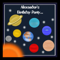 Solar System Outer Space Birthday Party invitations