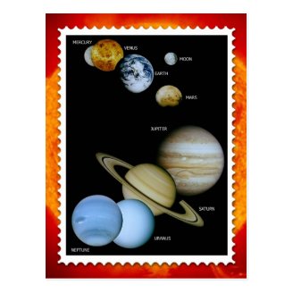 Solar System Stamp Design Postcard