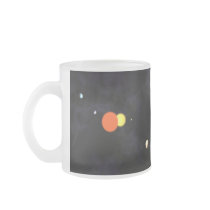 Solar system with a binary star and four planets coffee mug