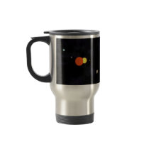 Solar system with a binary star and four planets coffee mugs