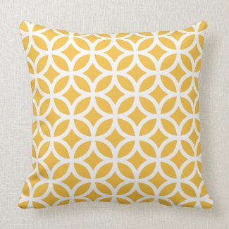 Solar Yellow Geometric Pattern Pillow