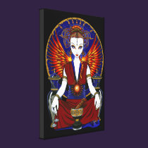 "Solara" Goddess Fire Angel Wrapped Canvas Print canvas prints