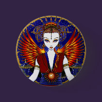 "Solara" Sun Goddess Fire Angel Button buttons