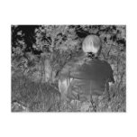 Solarized negative photograph of solo figure postcards