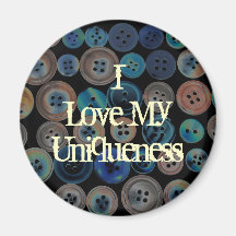 solarizedbuttons, ILove MyUniqueness Refrigerator Magnets