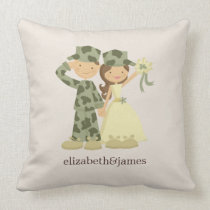 Soldier and Bride Wedding Custom Pillow pillows