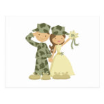 Soldier and Bride Wedding Response Cards Postcard