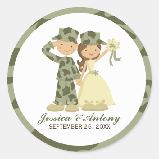 Soldier and Bride Wedding Stickers