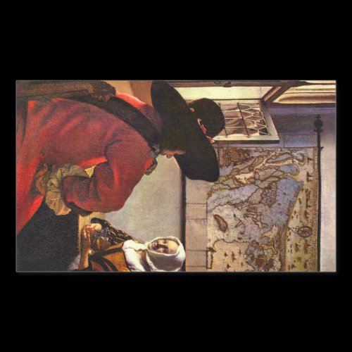 Soldier and girl smiling by Johannes Vermeer Sticker