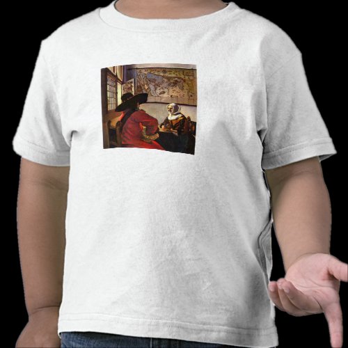 Soldier and girl smiling by Johannes Vermeer T-shirt