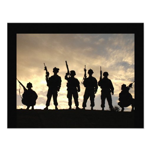 Soldier Silhouettes Personalized Invites