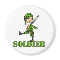 Soldier Stick Figure Magnet