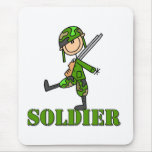 Soldier Stick Figure Mouse Pad