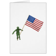 SoldierAmericanFlag072509 Greeting Cards